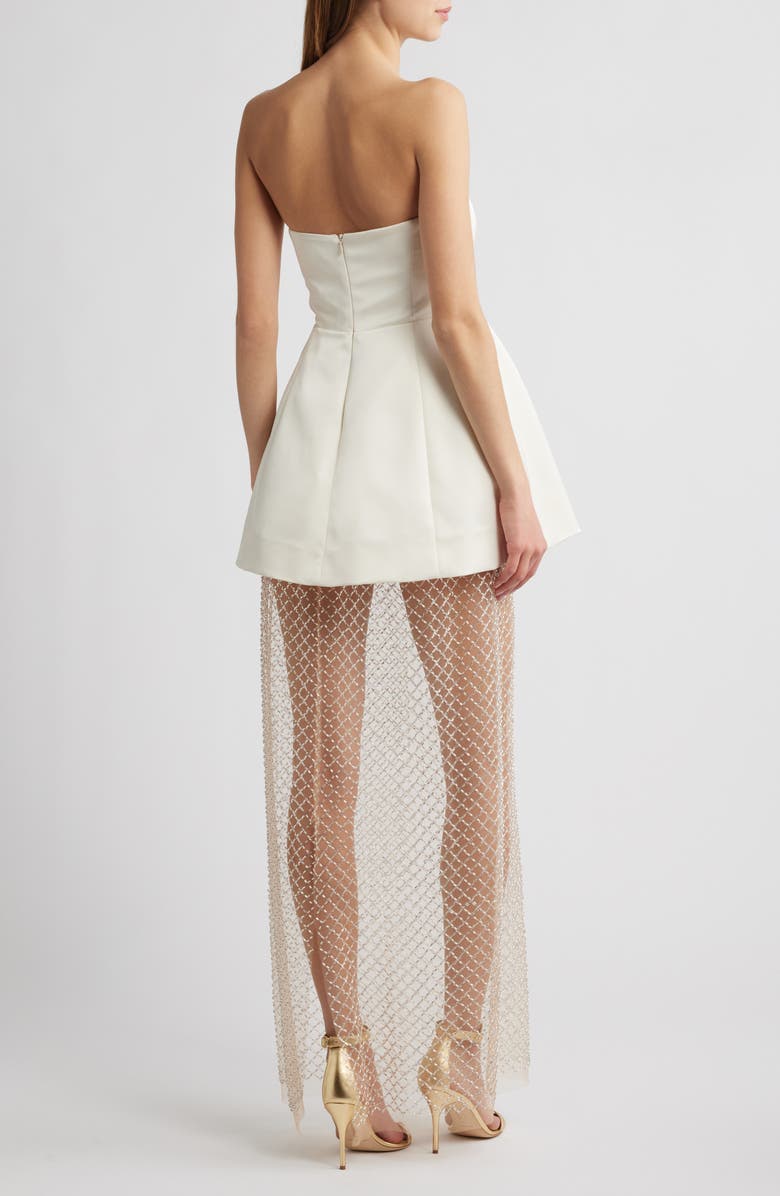 Delfi Collective Gemma Strapless Netted Gown, Alternate, color, Ivory