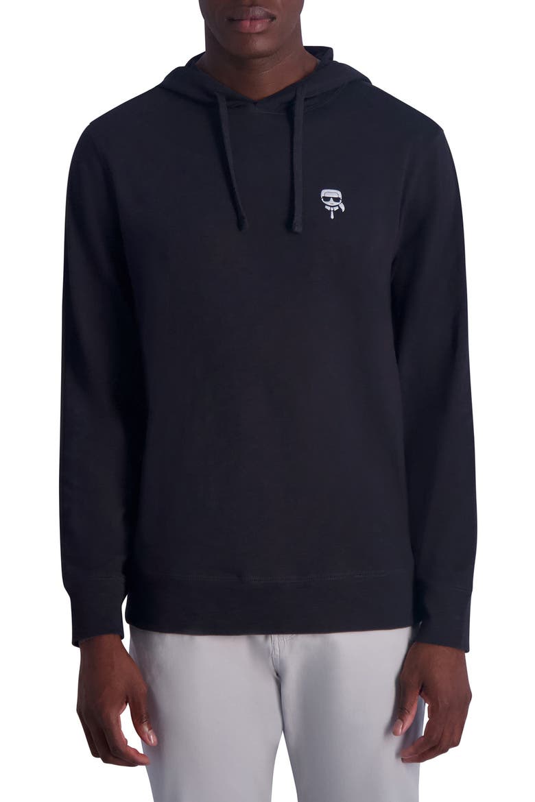 Slub Hooded Long Sleeve T-Shirt, Main, color, BLACK