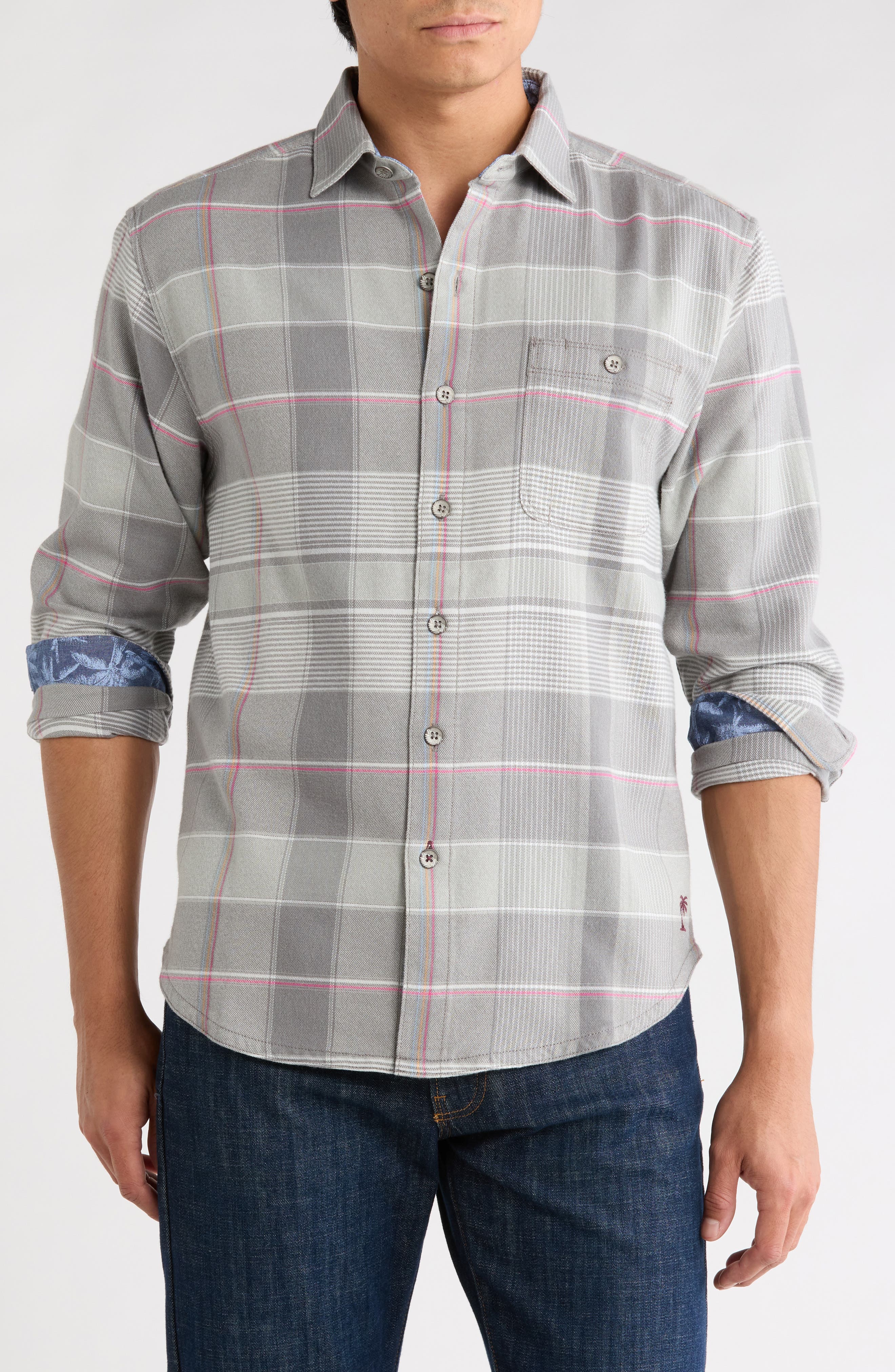 Canyon Beach Pebble Cay Flannel Button-Up Shirt