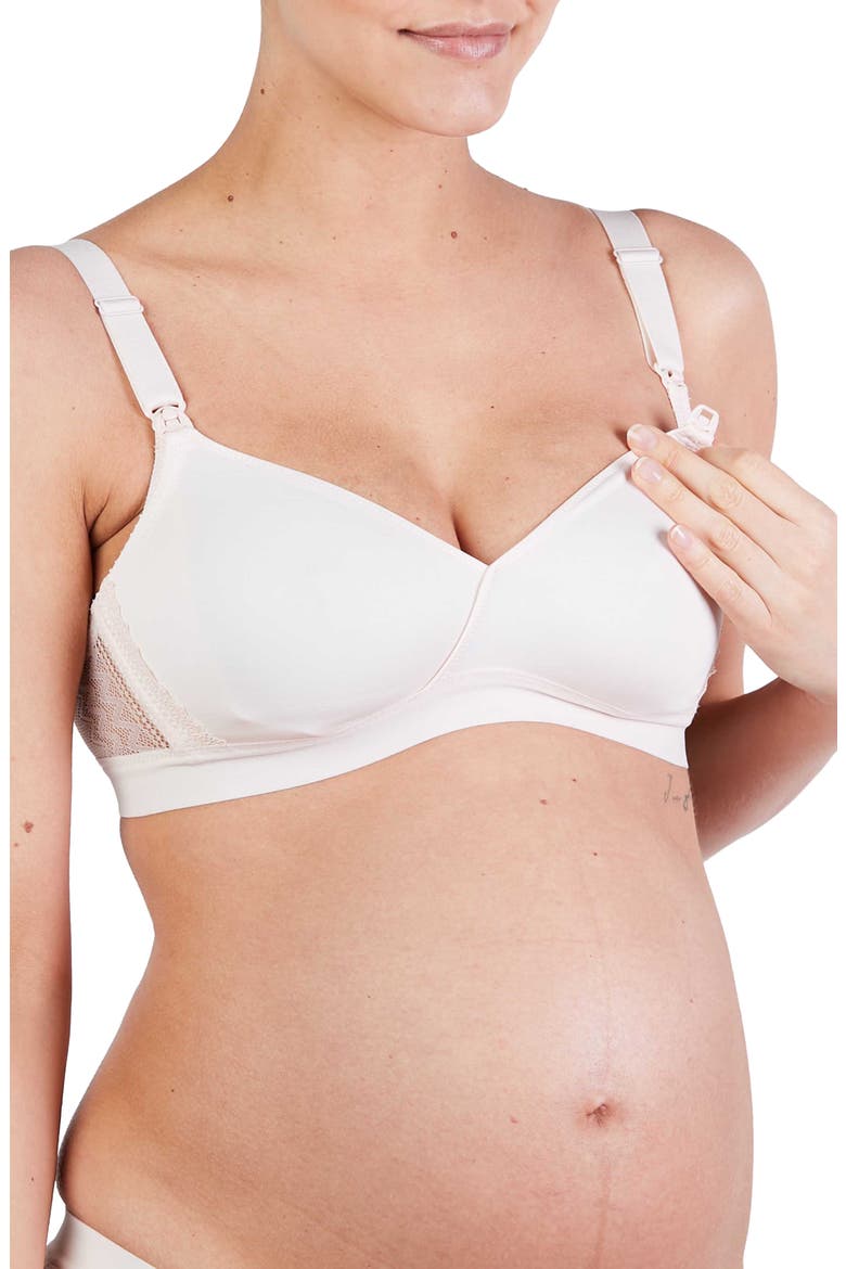 Serena Wireless Lace Nursing Bra, Alternate, color, BLUSH