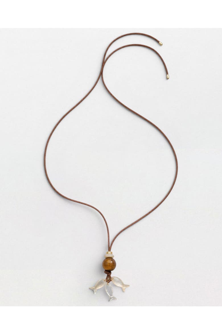 Cala Pendant Necklace, Main, color, Leather Brown