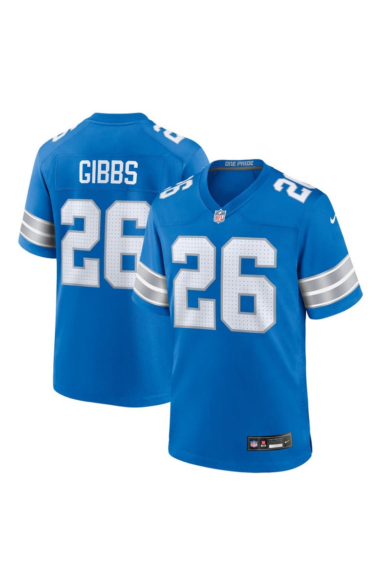 Nike Men's Nike Jahmyr Gibbs Blue Detroit Lions Game Jersey, Main, color, 