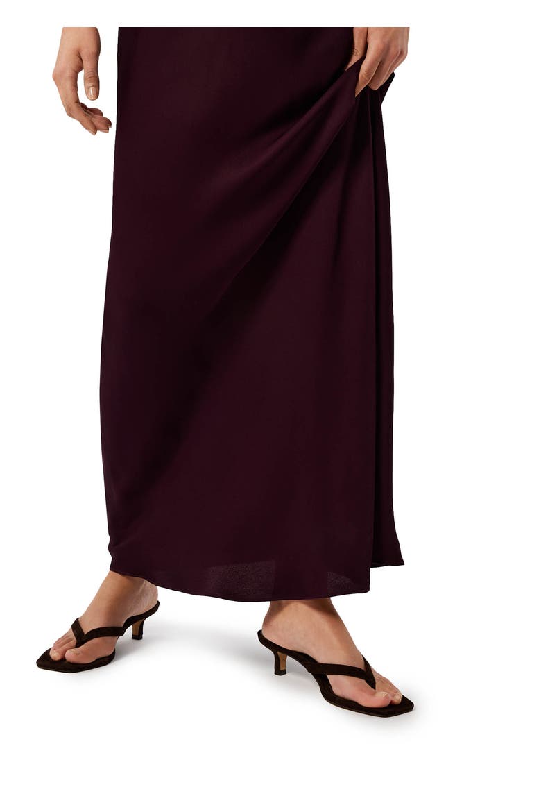 Thea Cowl Satin Maxi Dress, Alternate, color, Chocolate