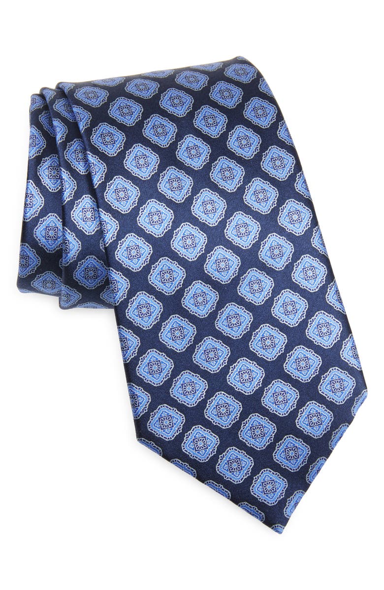 ZEGNA Medallion Silk Tie, Main, color, 