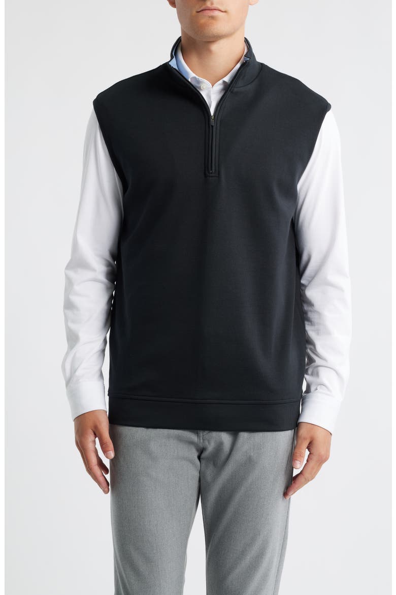 Pima Cotton Quarter Zip Vest, Main, color, BLACK