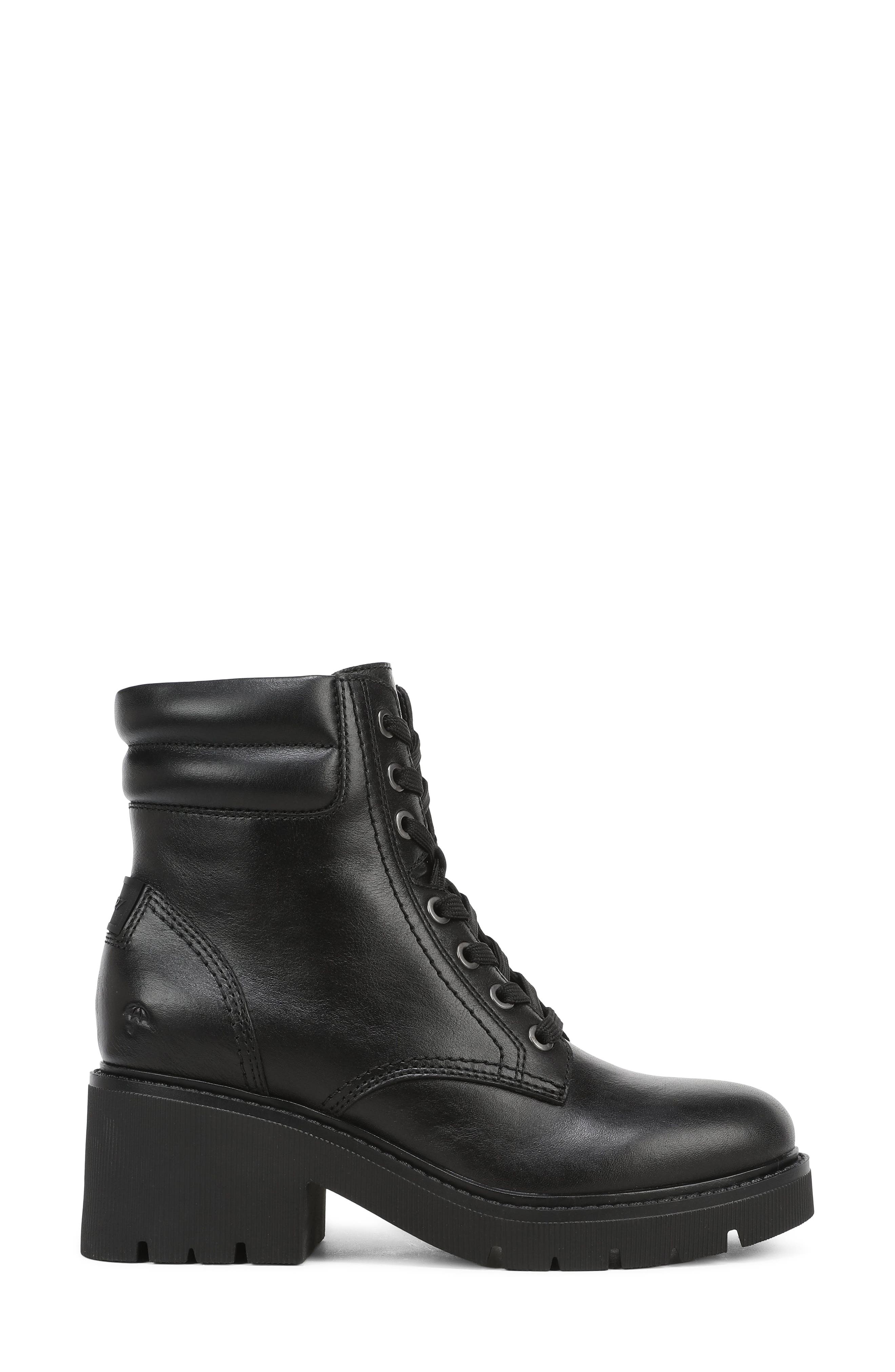 Jovani Lace Up Leather Boot, Alternate, color, BLACK LEATHER