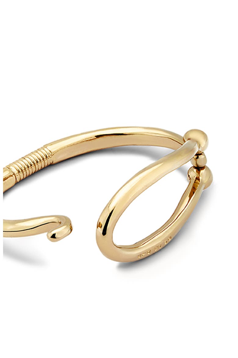18K Gold-Plated Rigid Bracelet with Large Link and Inner Spring, Alternate, color, Gold