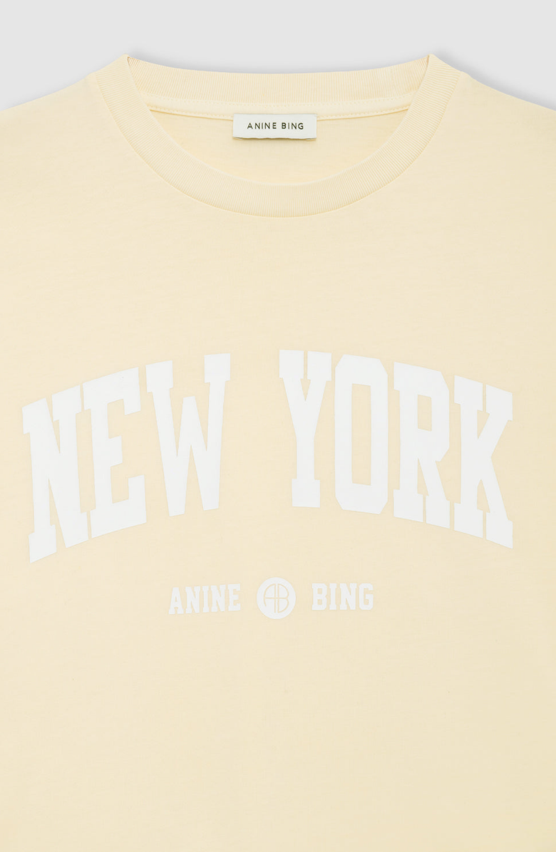 ANINE BING Cade New York University Tee, Alternate, color, Butter Yellow