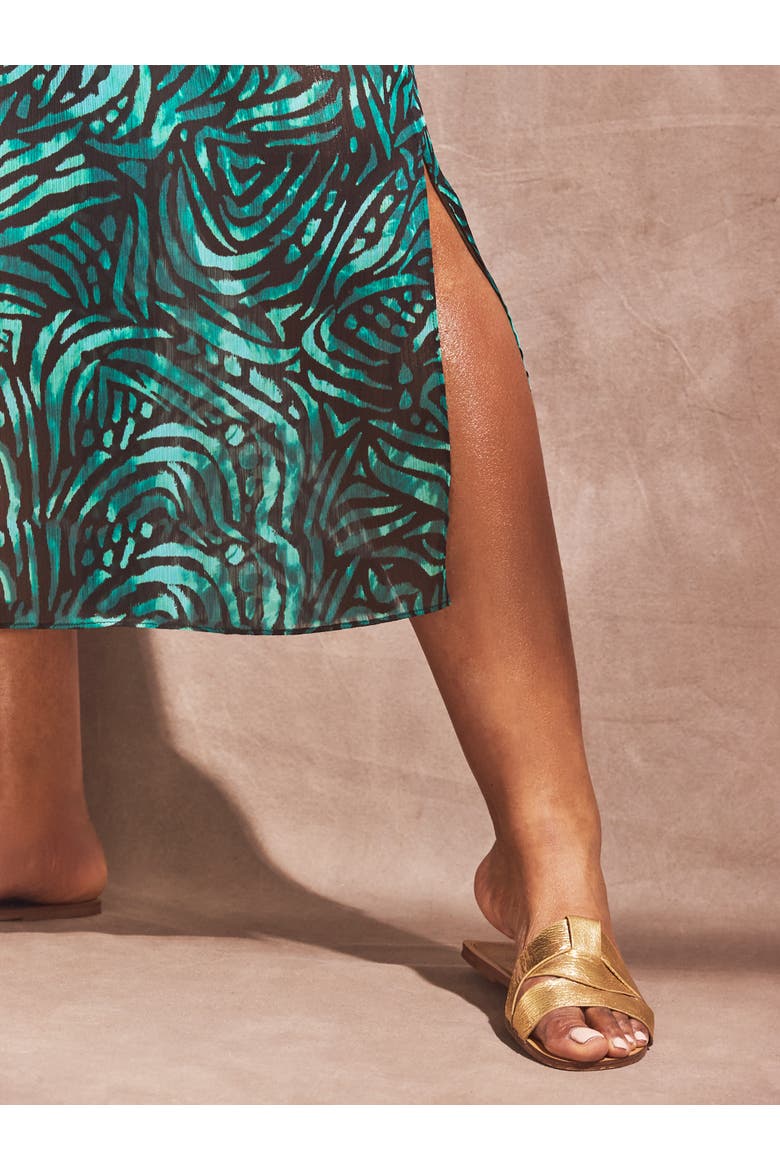 Drawstring Shoulder Dress, Alternate, color, Green