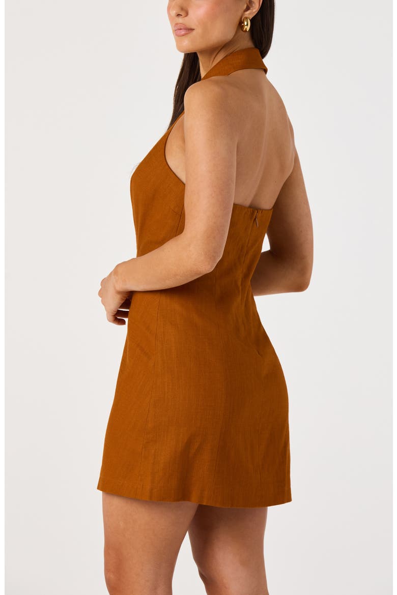 Rosemarie Linen & Cotton Minidress, Alternate, color, RUST