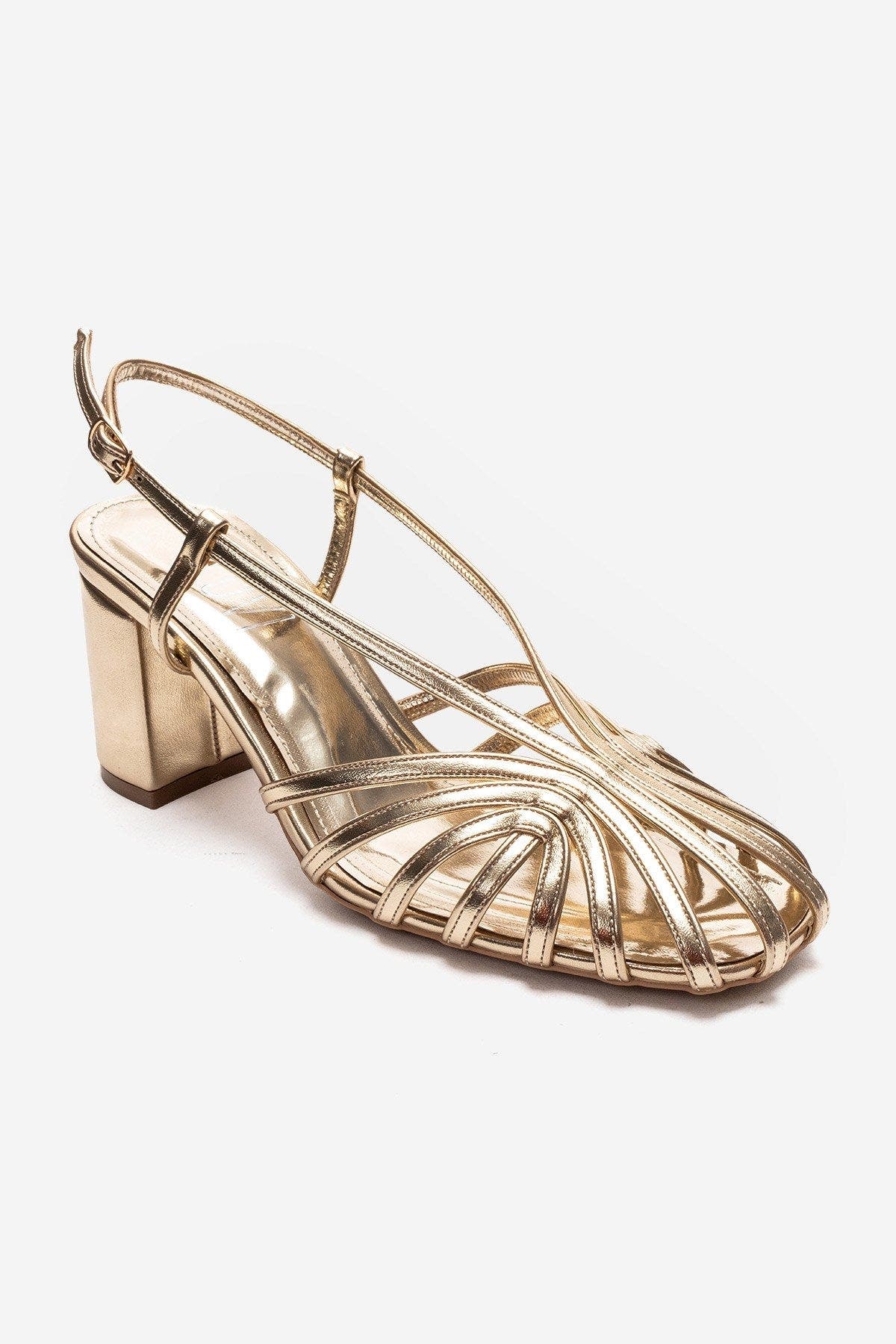 Prologue Shoes Wilda Block Heel Sandal, Alternate, color, Gold
