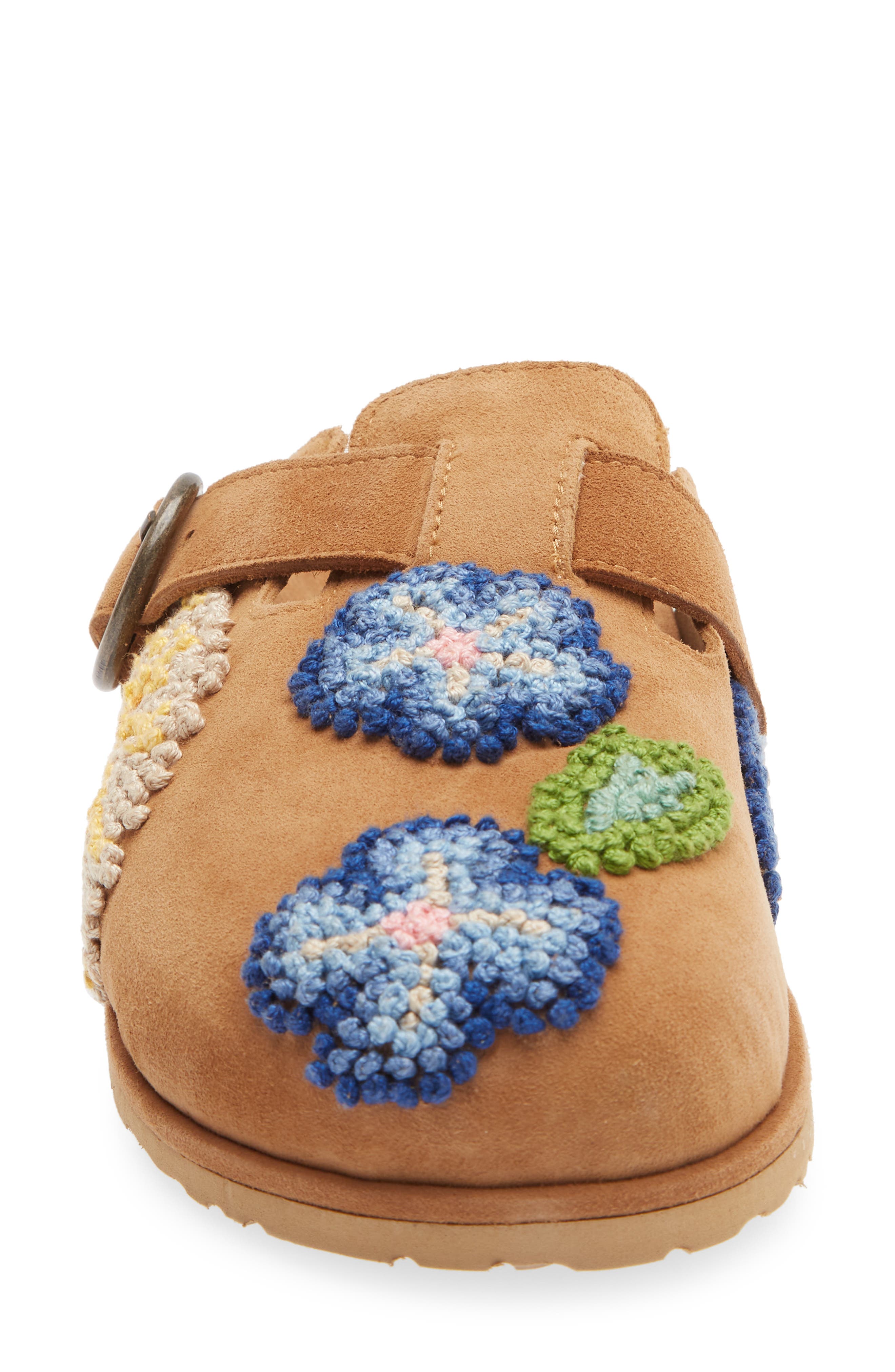 Laidback London Drift French Knot Slide Sandal, Alternate, color, Mustard Suede / Multi