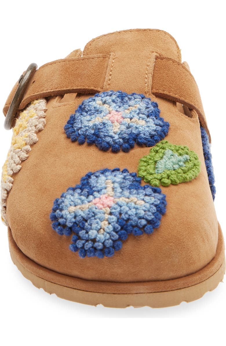 Laidback London Drift French Knot Slide Sandal, Alternate, color, Mustard Suede / Multi