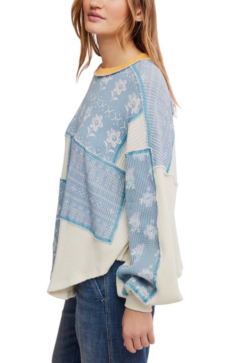 Intimately FP Wildflower Patchwork Thermal Top, Alternate, color, CLEAR SKIES COMBO