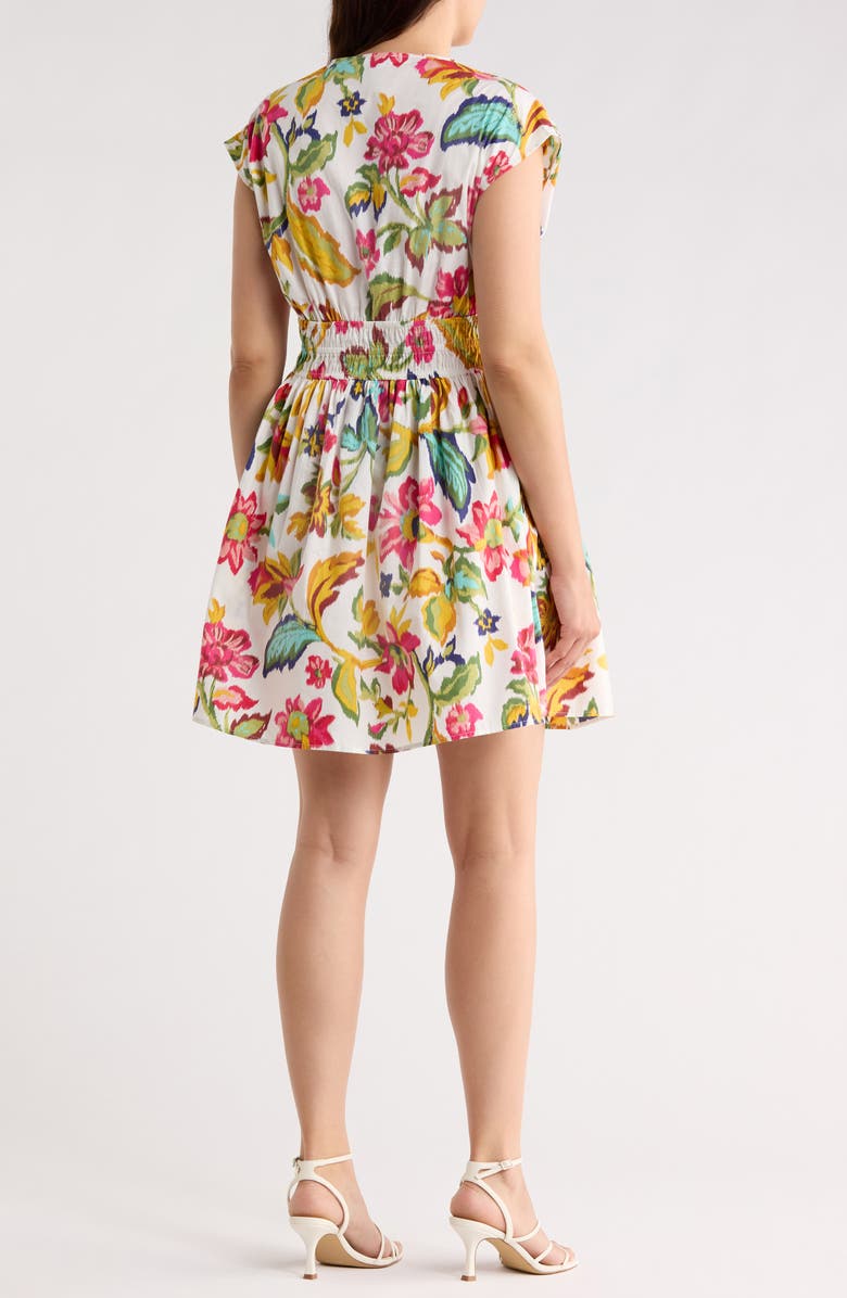 CeCe V-Neck Multi Tie Dress, Alternate, color, Bright Rose