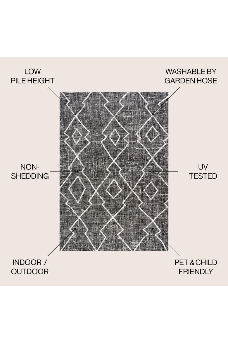 Carwa  Diamond Trellis Indoor/Outdoor Area Rug, Alternate, color, Black/Ivory