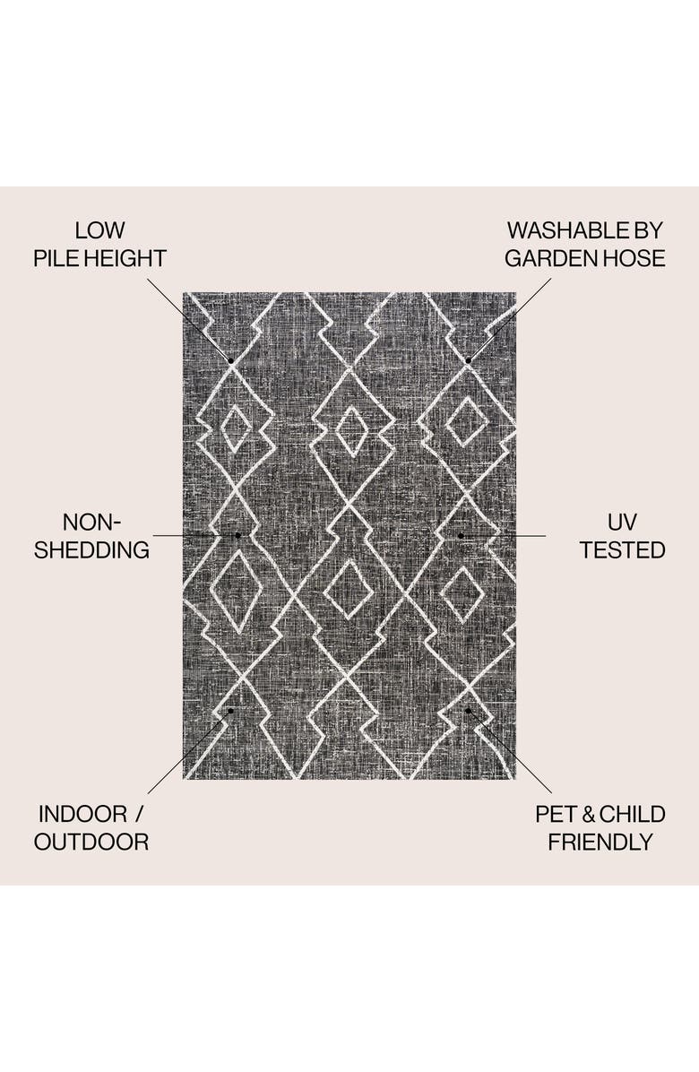 JONATHAN Y Carwa Diamond Trellis Indoor/Outdoor Area Rug, Alternate, color, Black/Ivory