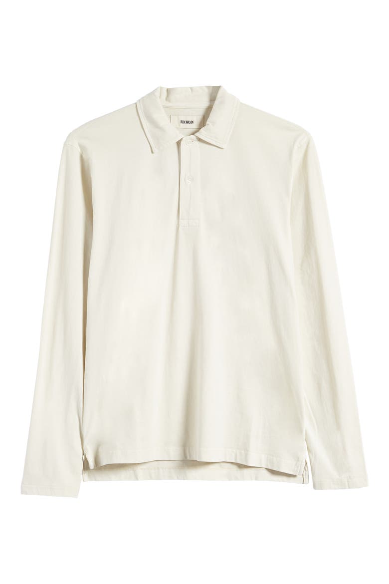 Sueded Long Sleeve Cotton Polo, Main, color, NATURAL VENICE WASH
