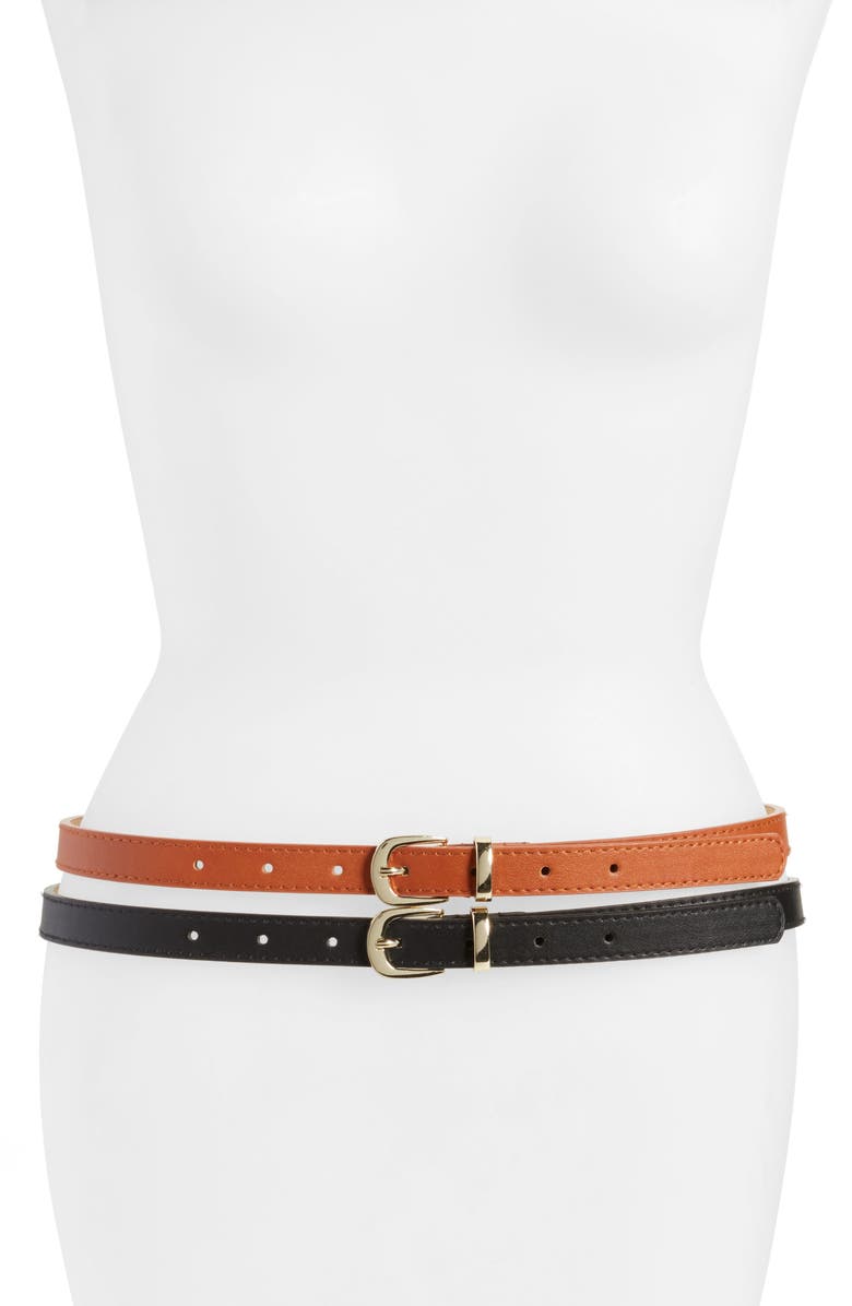 BP. 2-Pack Faux Leather Belts, Alternate, color,