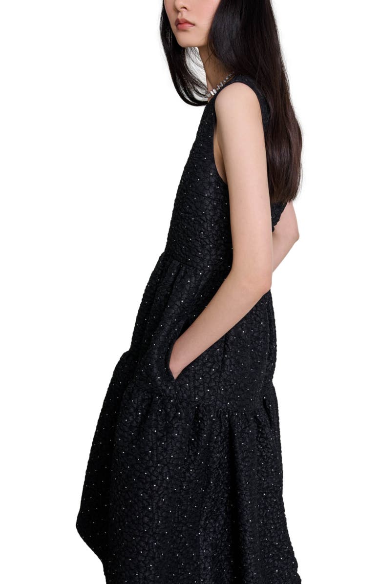 maje Rhinestone maxi dress, Alternate, color,