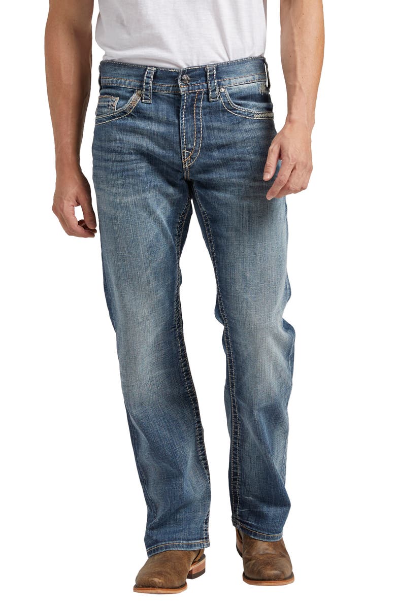 Silver Jeans Co. Zac Relaxed Fit Straight Leg Jeans, Main, color, 