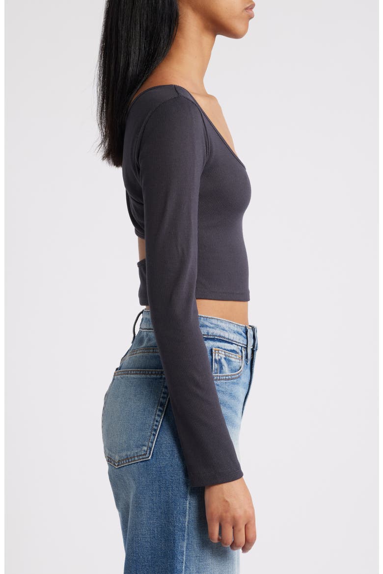 Good Keepsake Long Sleeve Crop Top, Alternate, color, PHANTOM