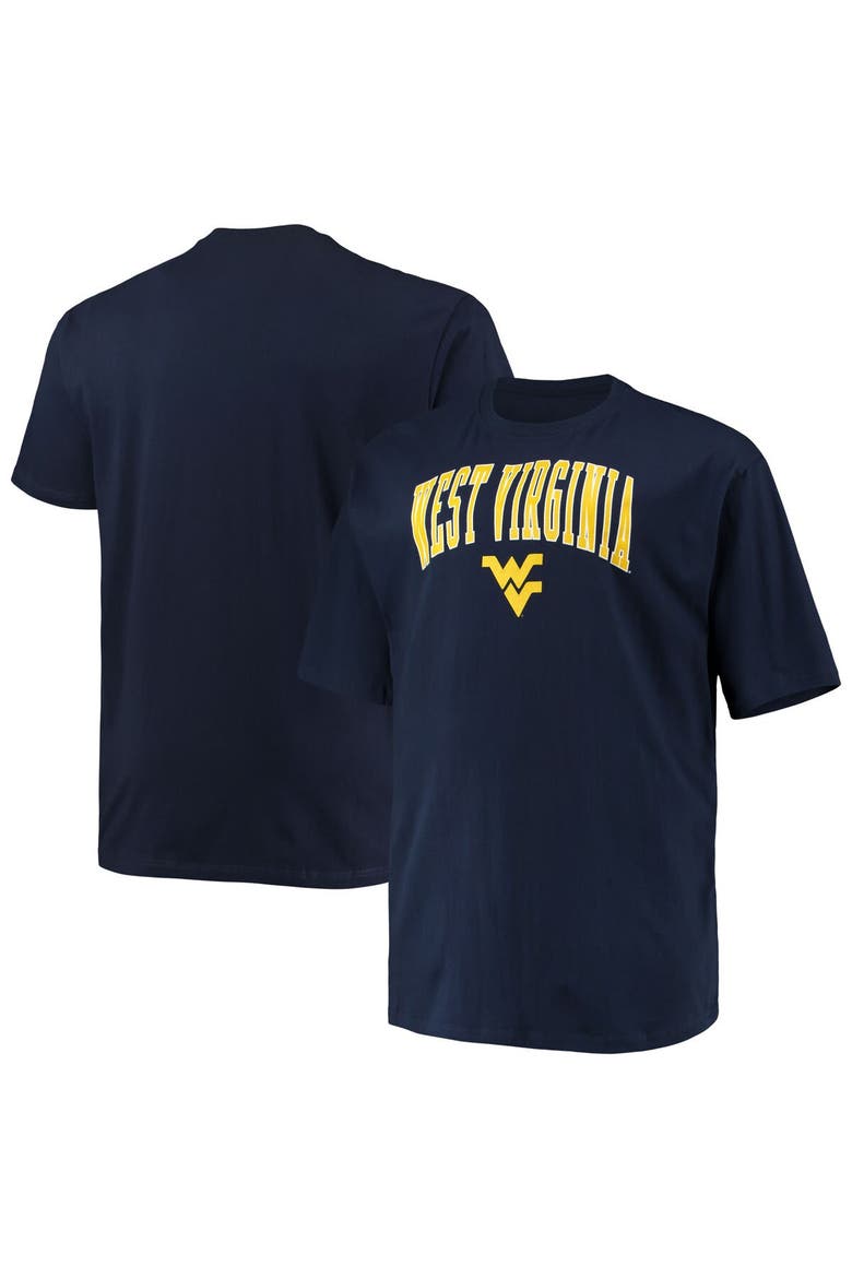 Men's Champion Navy West Virginia Mountaineers Big & Tall Arch Over Wordmark T-Shirt, Main, color, Navy