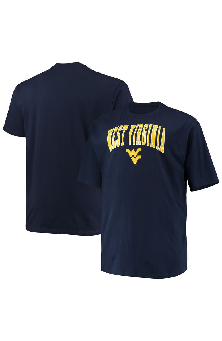 Champion Men's Champion Navy West Virginia Mountaineers Big & Tall Arch Over Wordmark T-Shirt, Main, color,