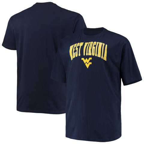 Men's Champion Navy West Virginia Mountaineers Big & Tall Arch Over Wordmark T-Shirt