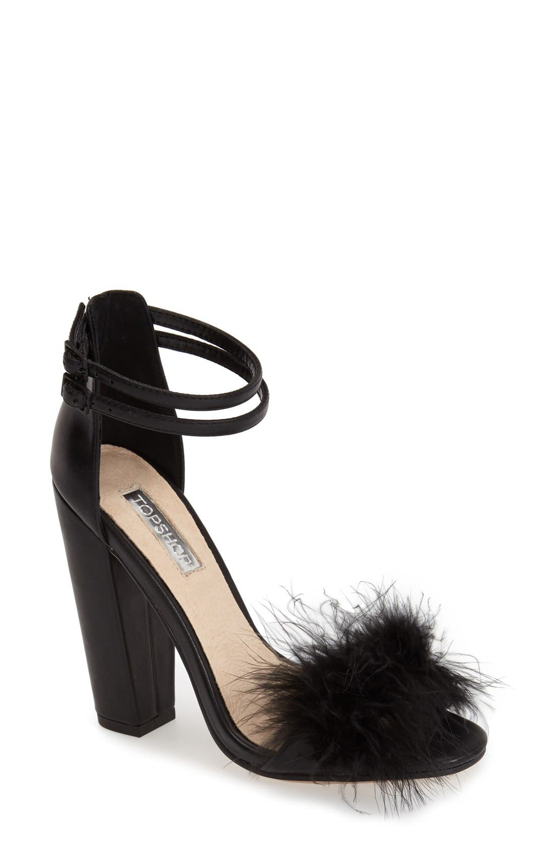 Topshop 'Rebecca' Ankle Strap Sandal, Main, color, 