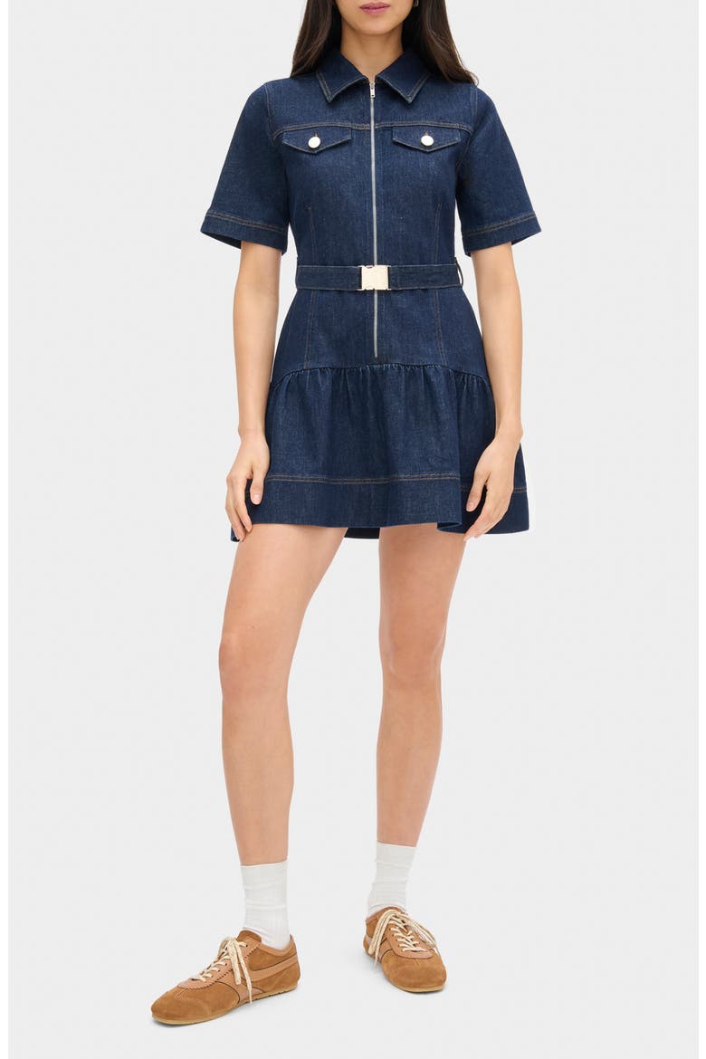 Amanda Belted Denim Dress, Main, color, INDIGO
