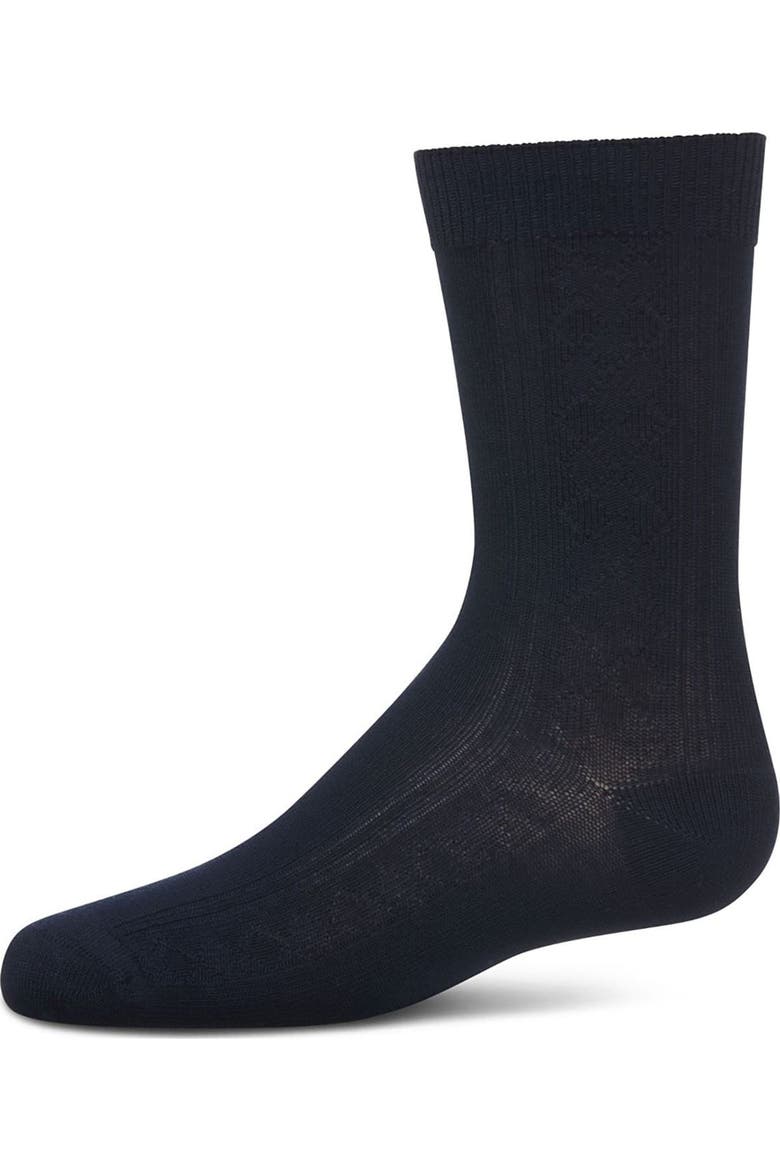 Clocking Argyle Crew Socks, Main, color, Navy