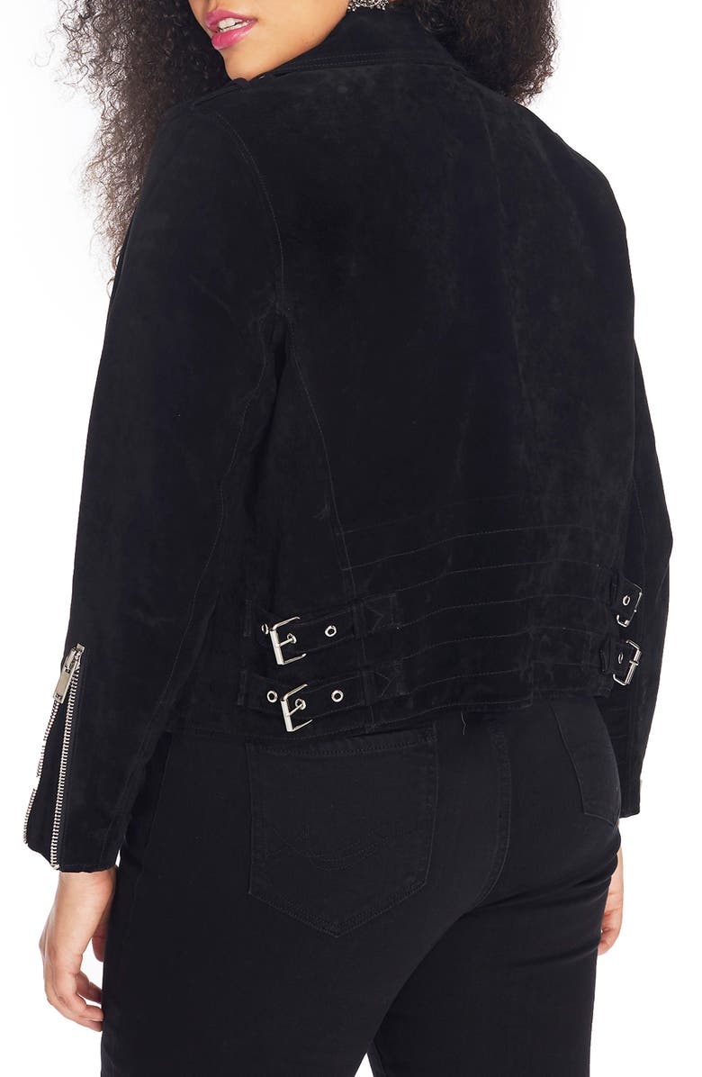 Rebel Wilson X Angels Suede Moto Jacket, Alternate, color, 