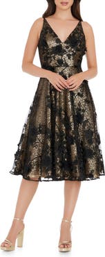 Dress the Population Elisa Floral Sequin Fit & Flare Dress