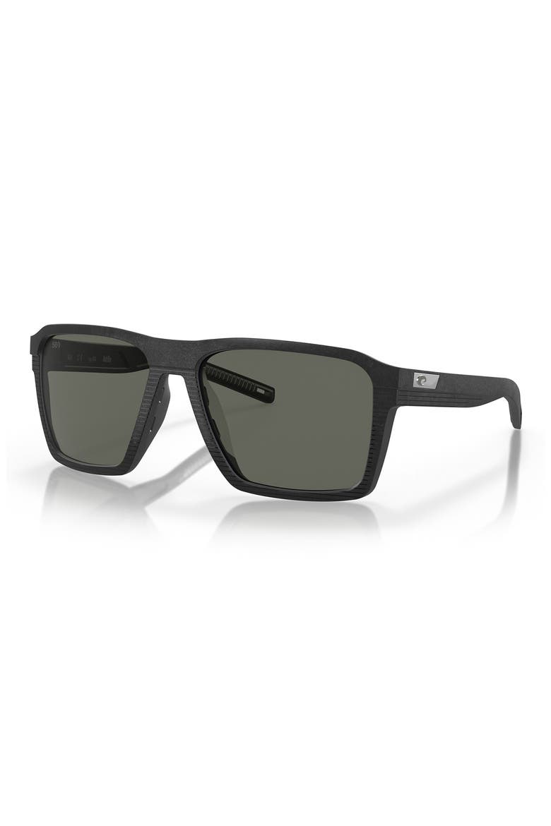 Antille 58mm Polarized Square Sunglasses, Alternate, color, 04G NET BLACK / GRAY 580G