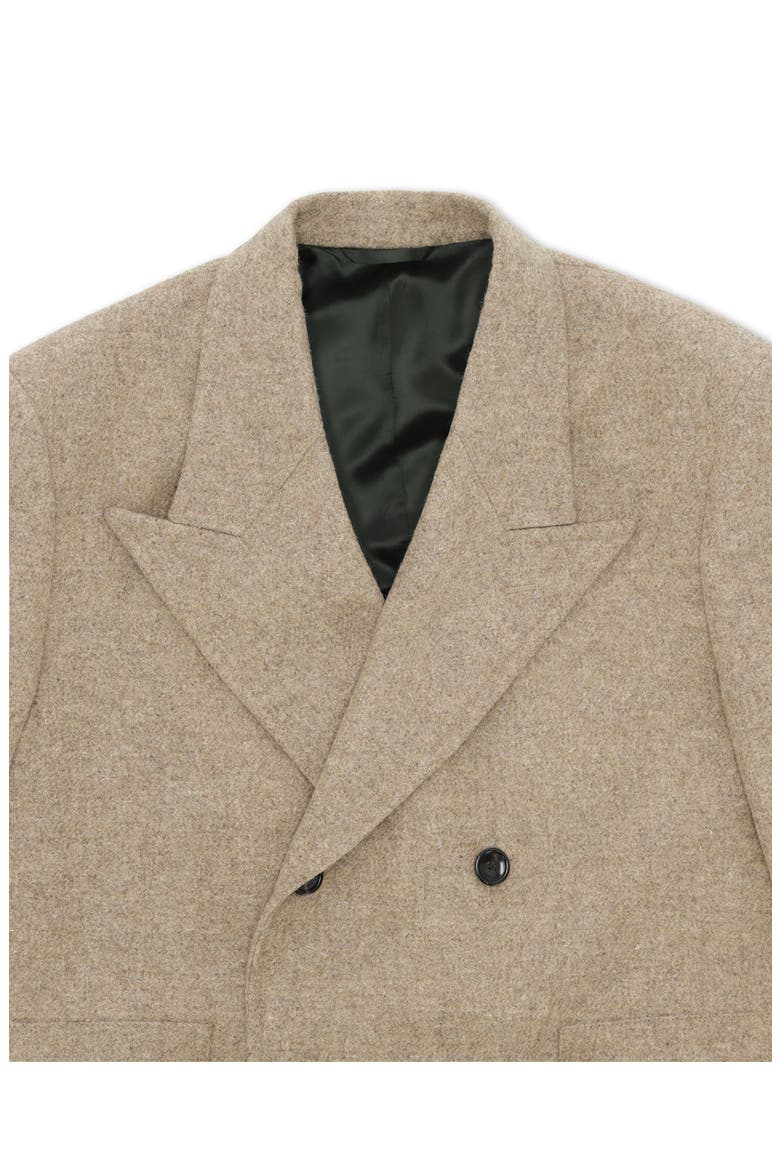 Bogart Breasted Herringbone Coat, Alternate, color, Beige