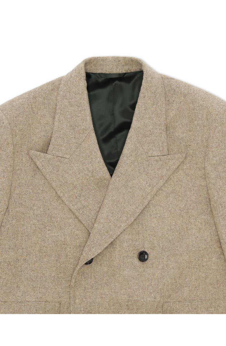 Fortela Bogart Breasted Herringbone Coat, Alternate, color, Beige
