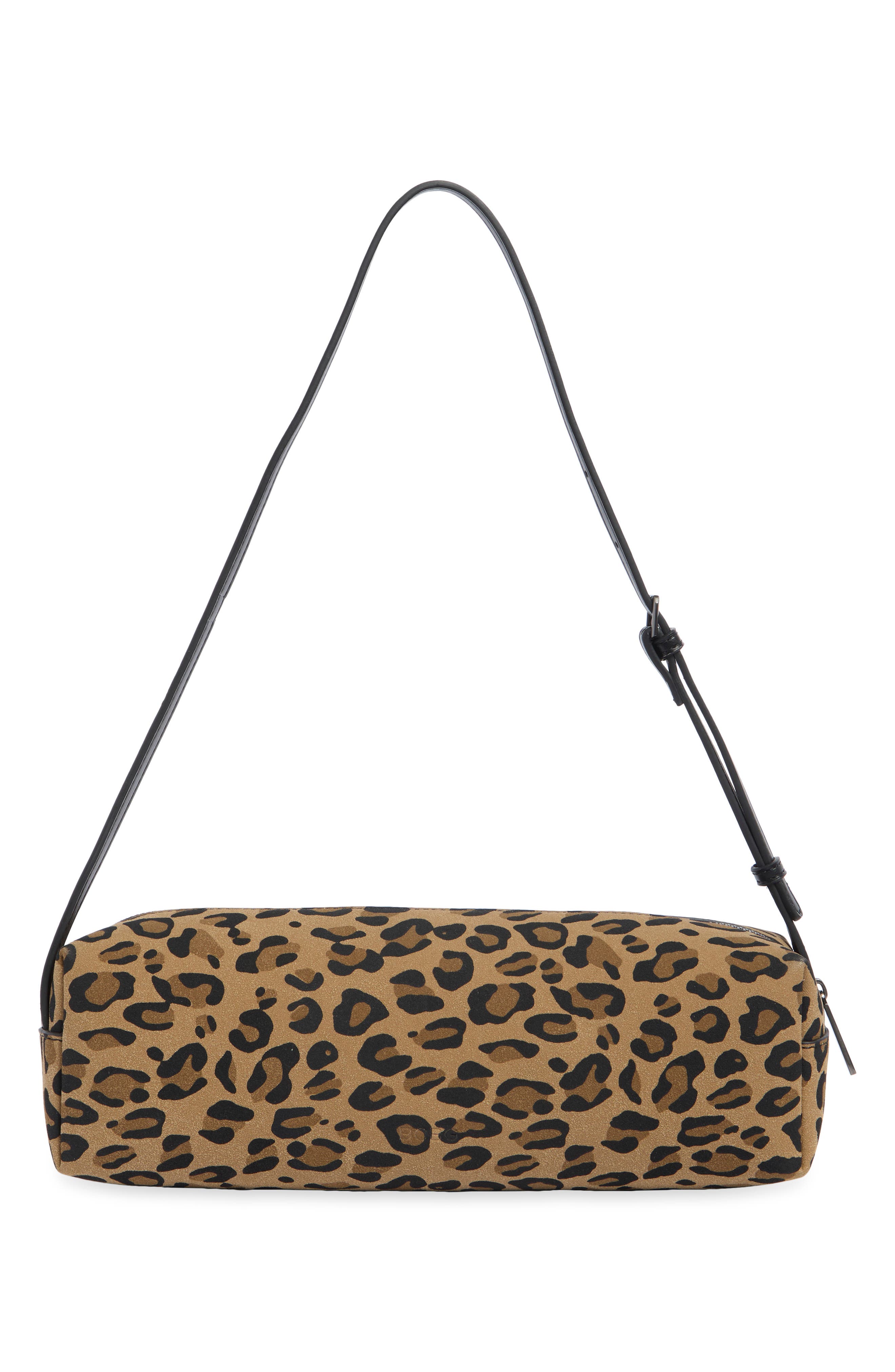 Leopard Print Barrel Shoulder Bag, Alternate, color, LEOPARD