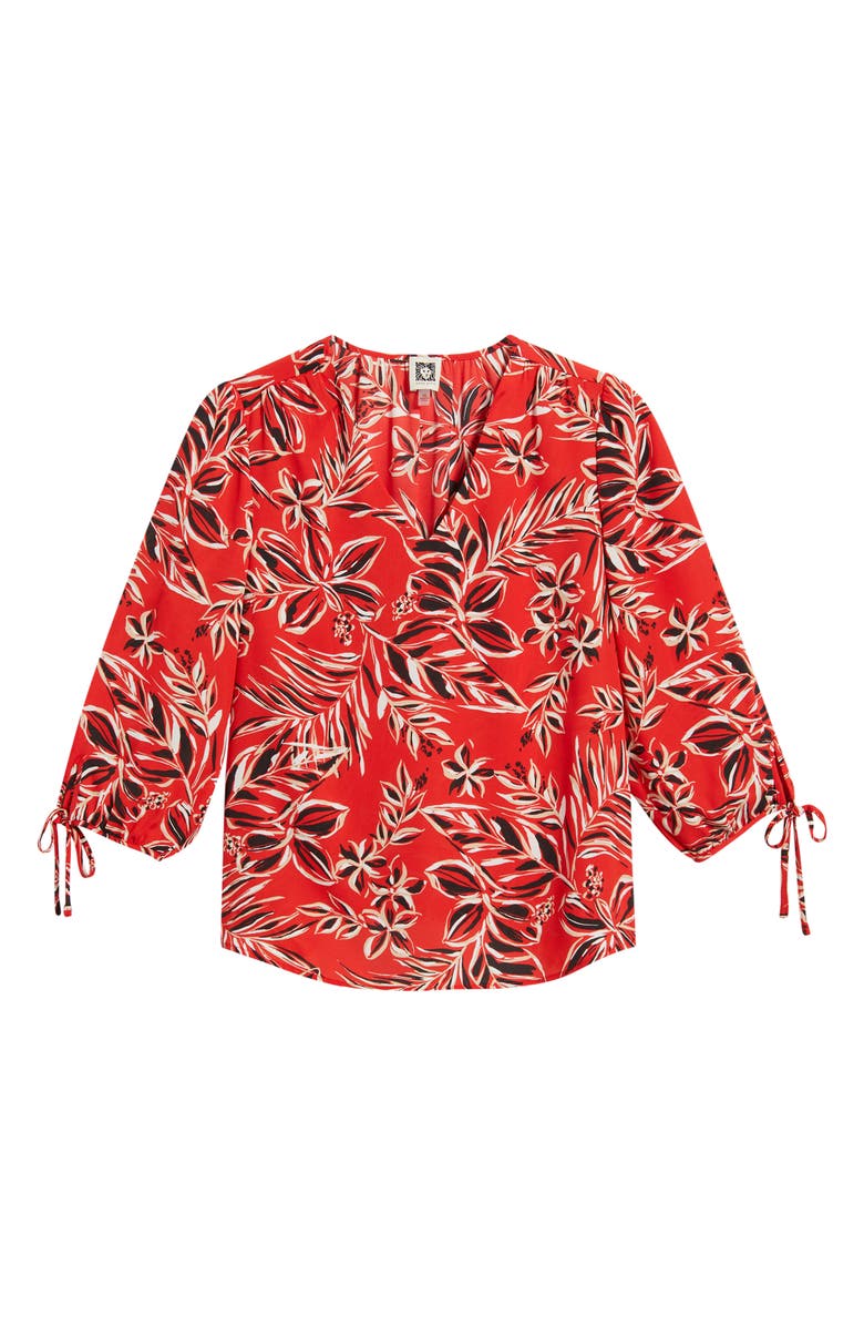 AK ANNE KLEIN Floral Print Woven Shirt, Alternate, color, 