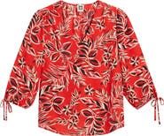 AK ANNE KLEIN Floral Print Woven Shirt