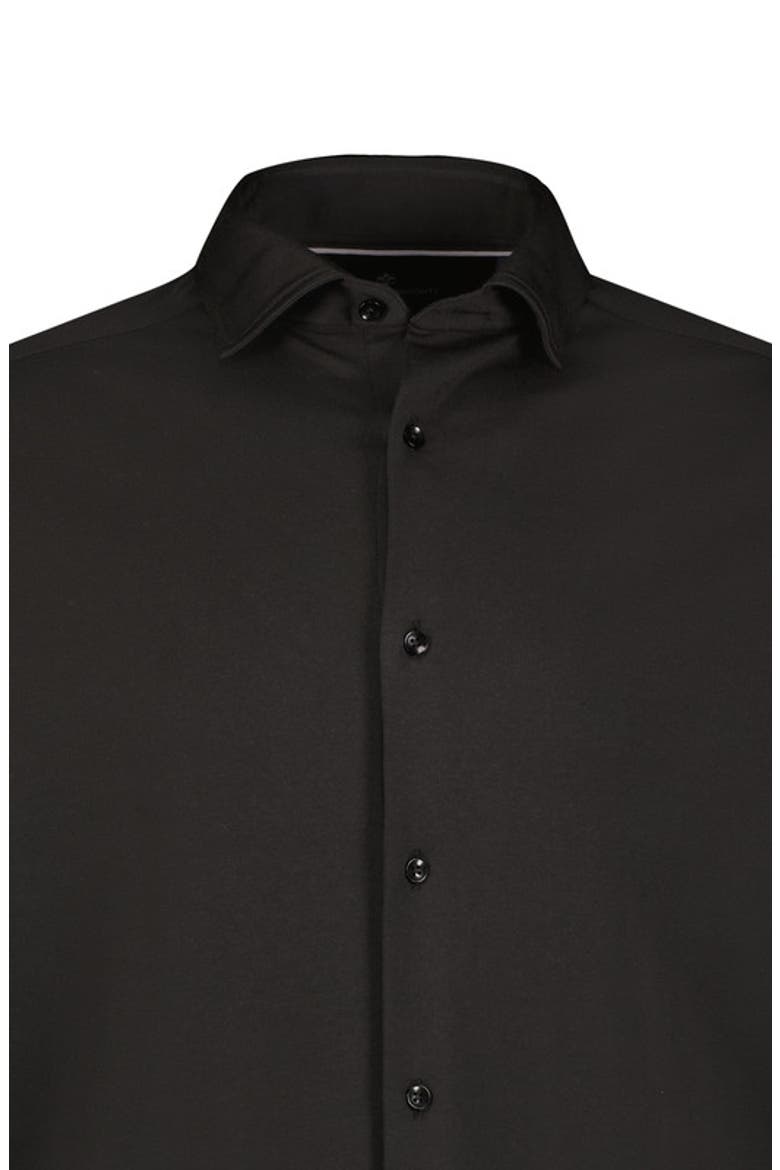 Micro Melange Knit Shirt, Alternate, color, Black
