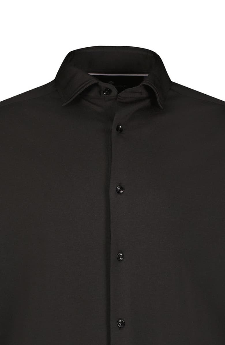 Luchiano Visconti Micro Melange Knit Shirt, Alternate, color, Black