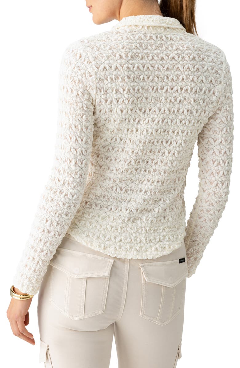 Sanctuary Dreamgirl Lace Button-Up Shirt, Alternate, color, Milk