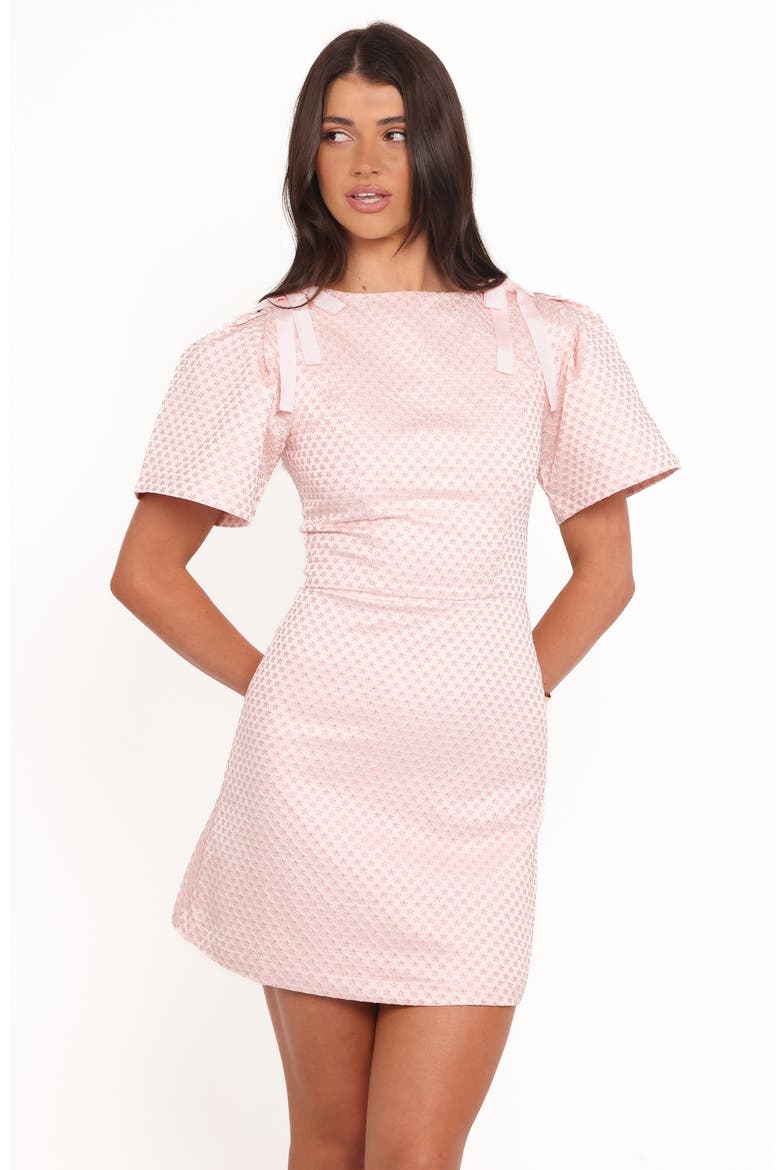 Marlene Jacquard Minidress, Alternate, color, PINK ROSE BROCADE
