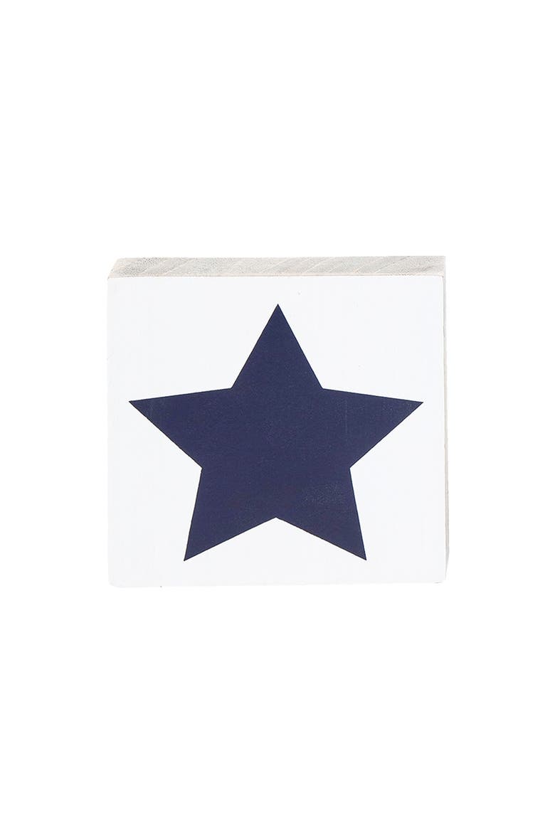 USA Stars Set of 3 Decorative Block Figurines 4.75", Alternate, color, Red