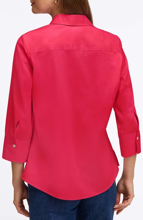 Foxcroft Mary Button-up Blouse In Raspberry