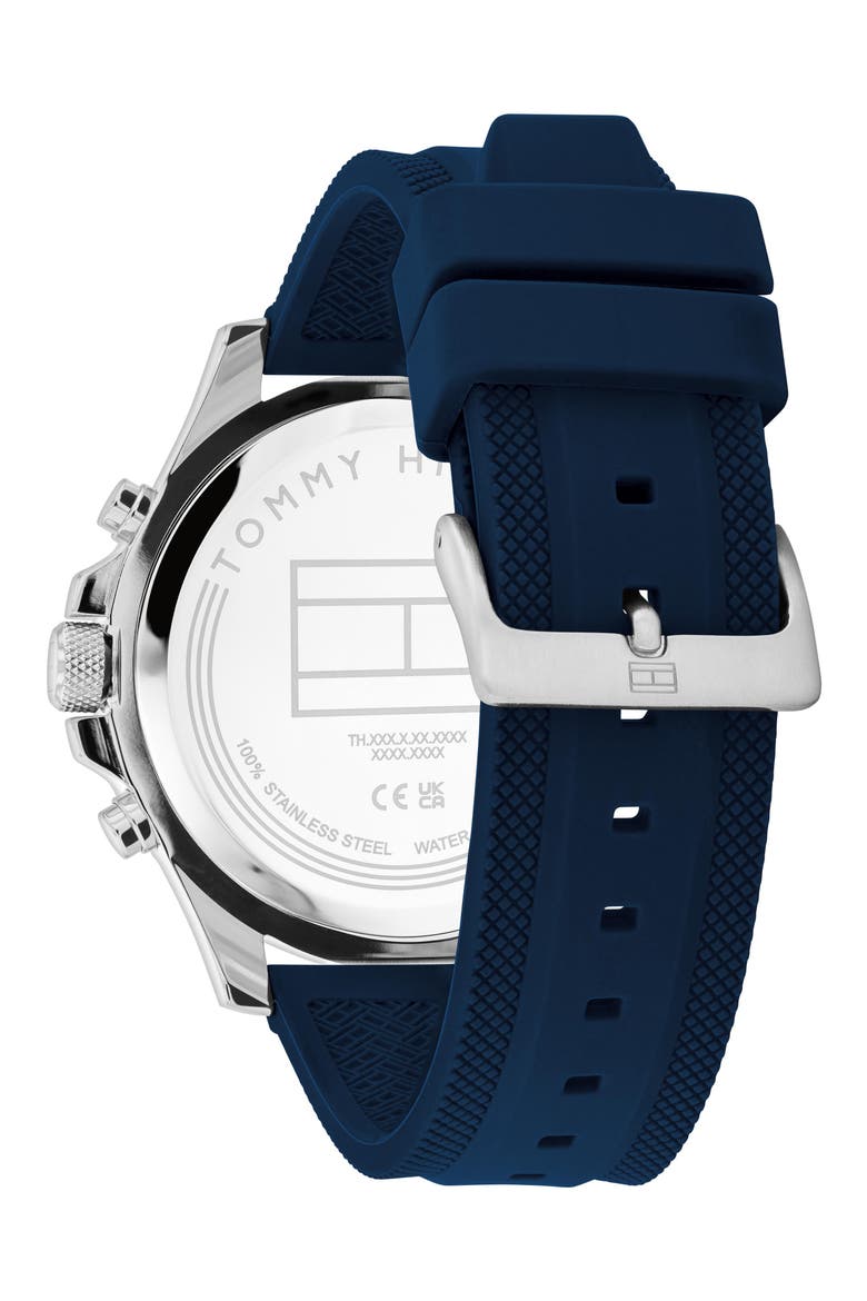 Bryan Multi-function Silicone Strap Watch, Alternate, color, BLUE