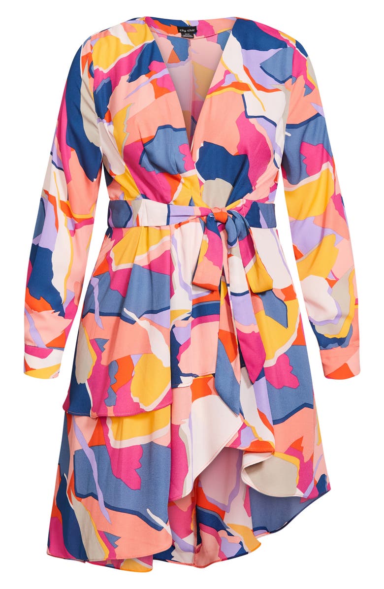 City Chic Gianna Print Wrap Top, Alternate, color,