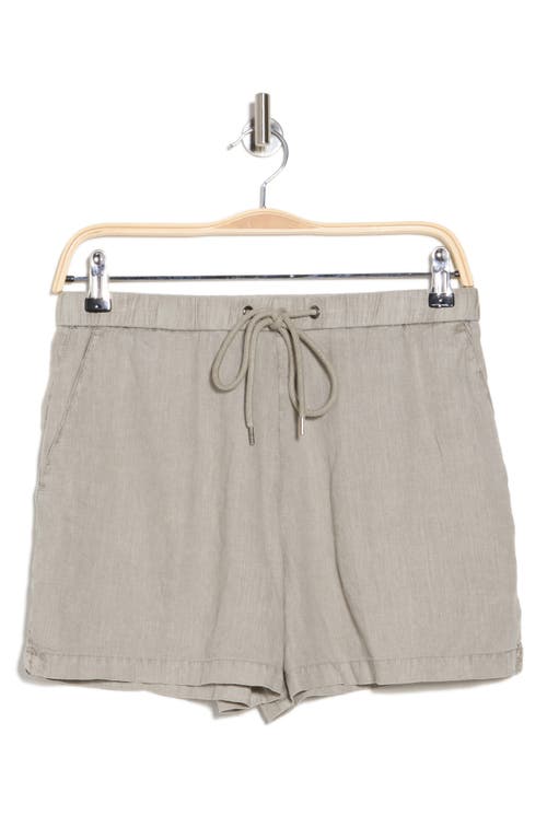James Perse Linen Drawstring Shorts In Green