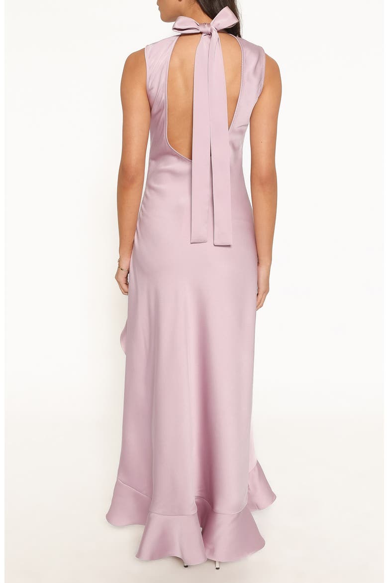 Brialyn High Neck Ruffle Maxi Dress, Alternate, color, VINTAGE PURPLE